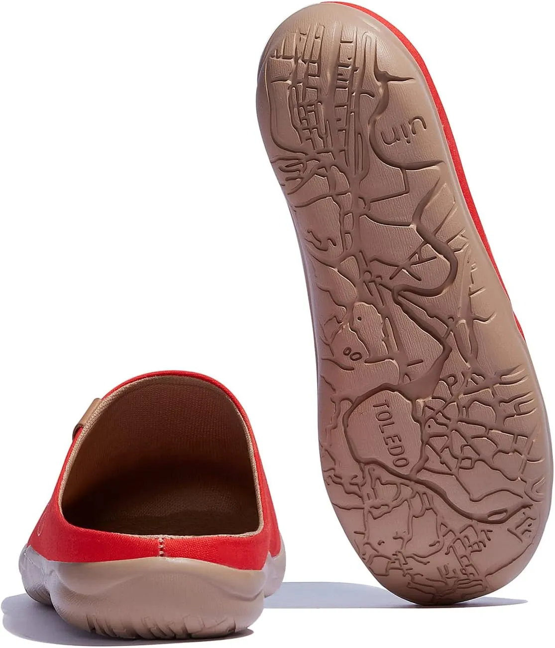 UIN Women's Wide Toe Mules Comfortable Lightweight Casual Art Painted Slip On Travel Shoes Malaga