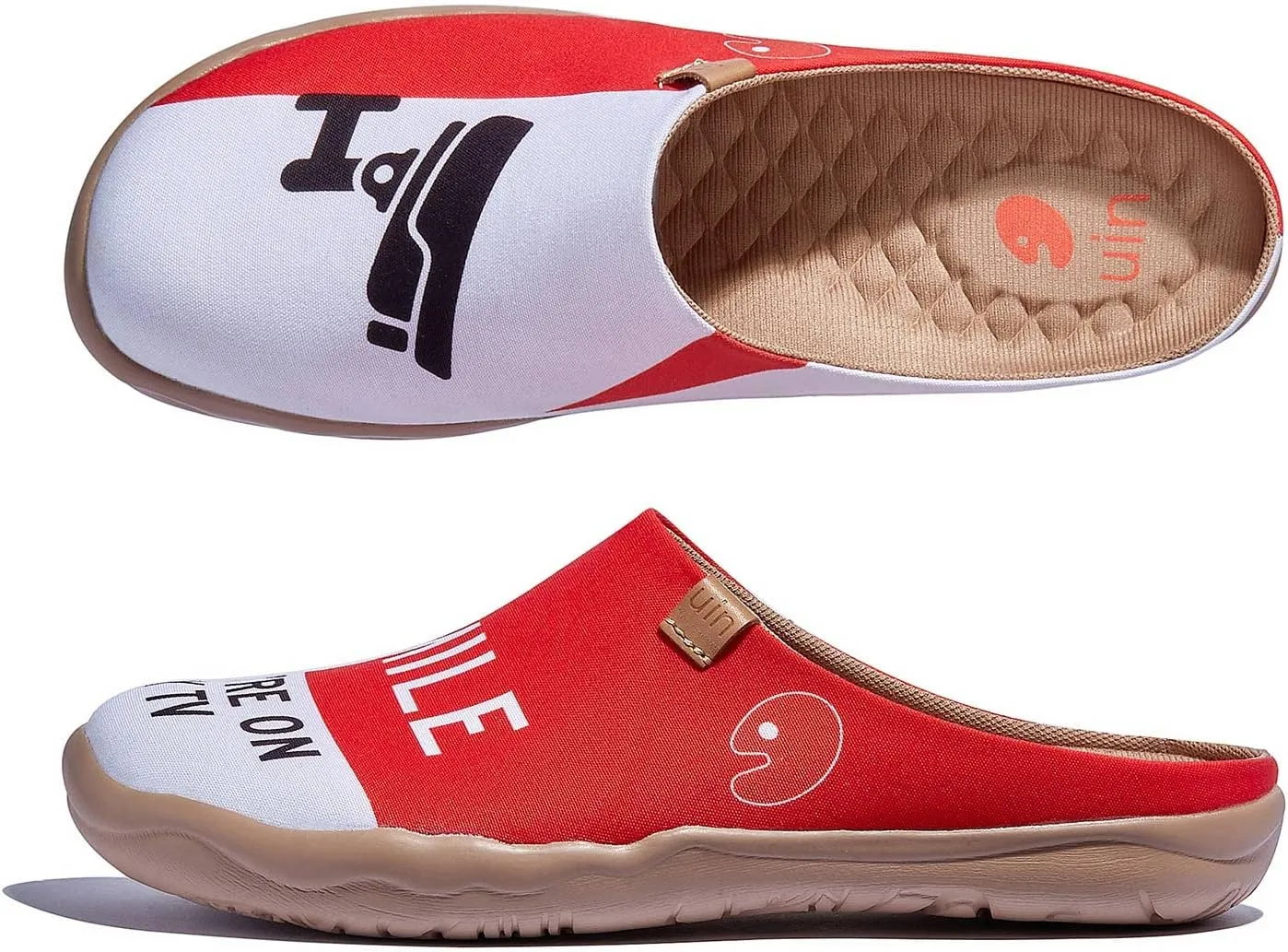 UIN Women's Wide Toe Mules Comfortable Lightweight Casual Art Painted Slip On Travel Shoes Malaga