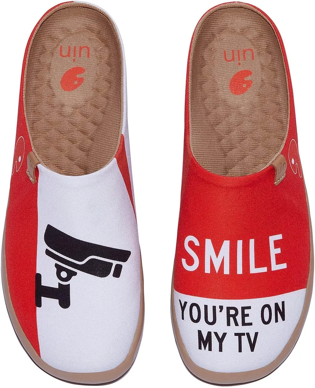 UIN Women's Wide Toe Mules Comfortable Lightweight Casual Art Painted Slip On Travel Shoes Malaga