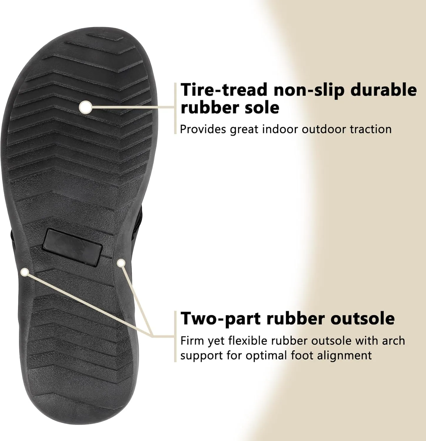Ultra Soft Cushion Beach Flip Flops with Arch Support Thick Sport Sandals for Men Comfort Casual Thong Sandal Slip On Indoor Outdoor Durable Outsole, Water Friendly