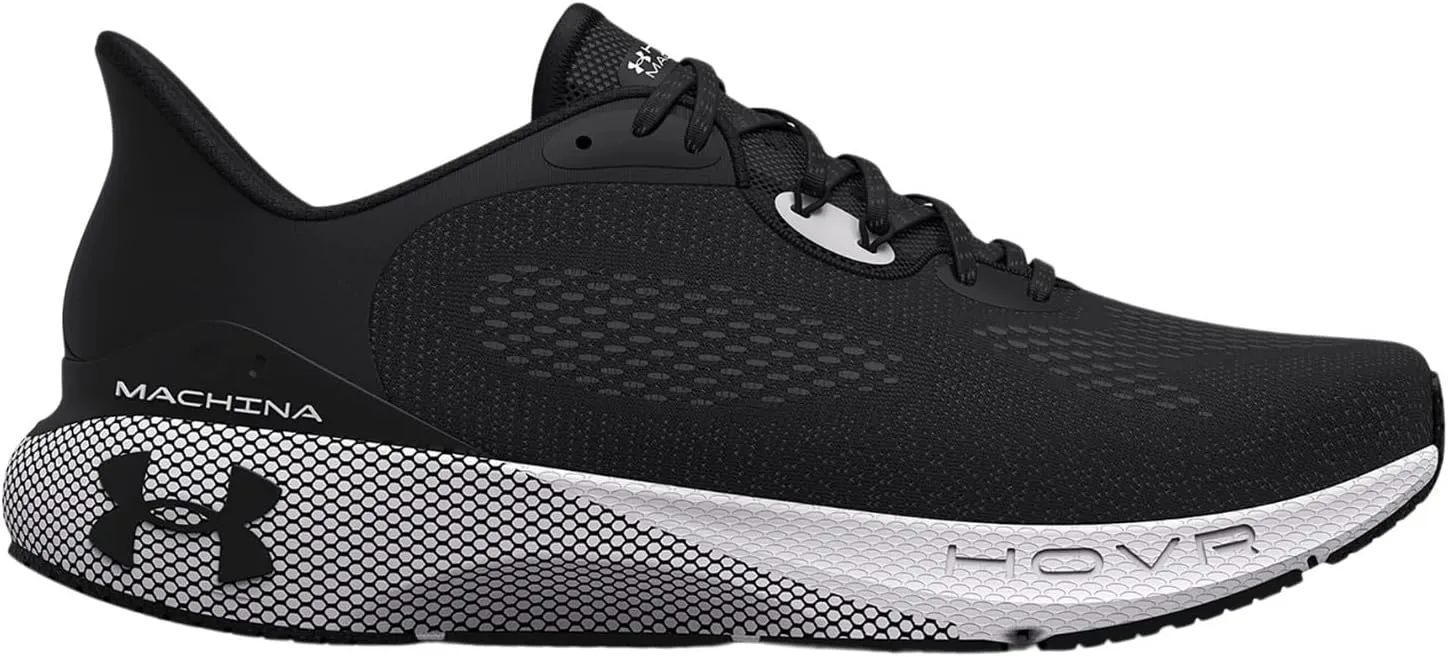 Under Armour - Mens HOVR Machina 3 Sneakers, Color Black/White (001), Size: 10 M US