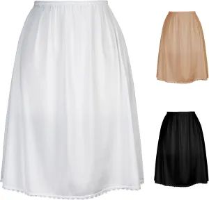 Valair Classic Short and Long Half Slip Skirt for Ladies and Girls - Slight Flair - Anti Static - Ranges 14" Till 34"