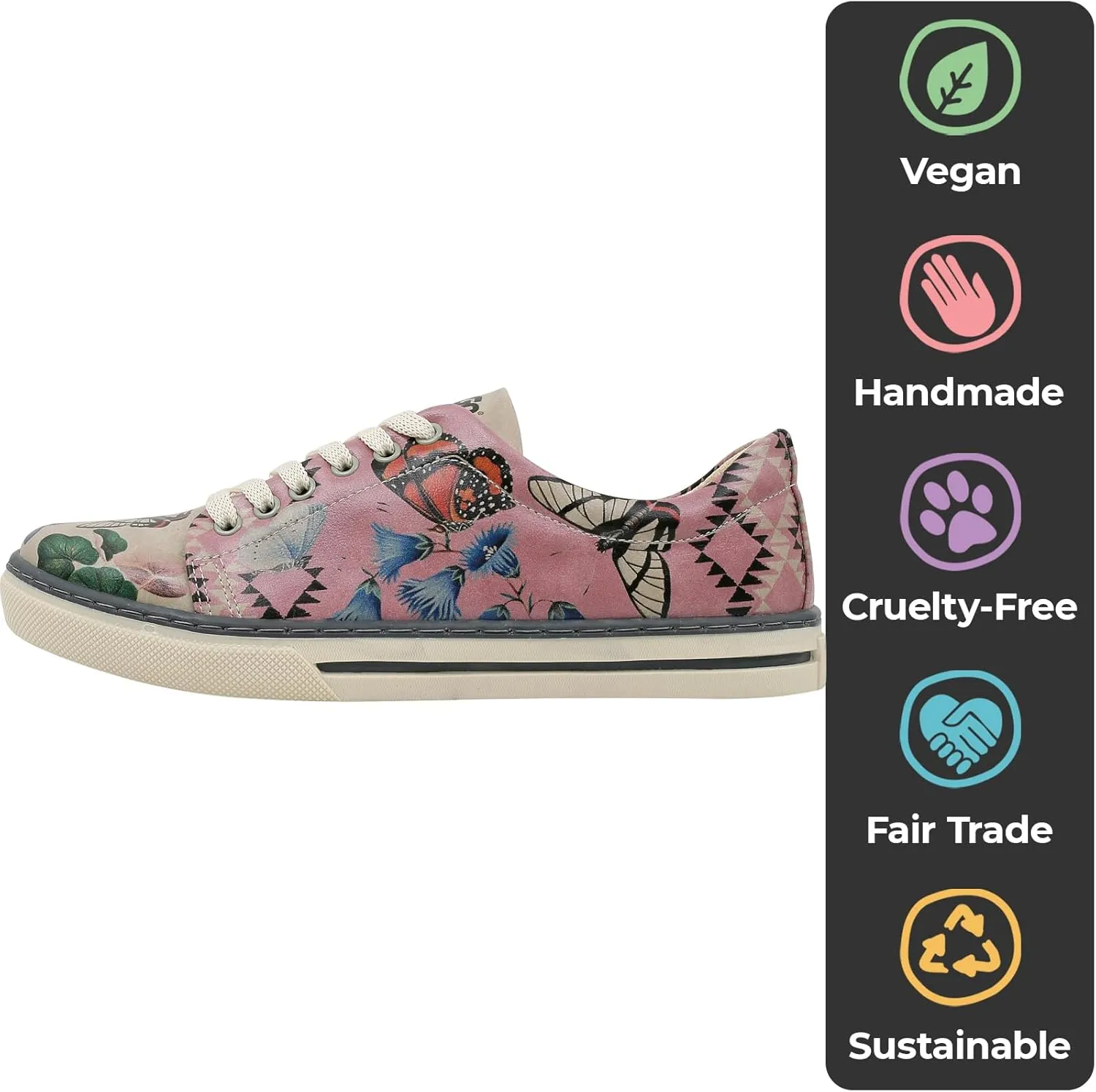 Vegan Leather Sneakers for Women - Handmade and Unique Design Fashion Sneakers for Women