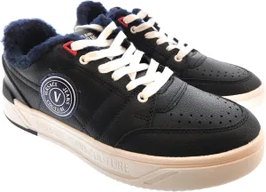 VERSACE JEANS COUTURE Black Fuzzy Lined Sneakers- for Mens