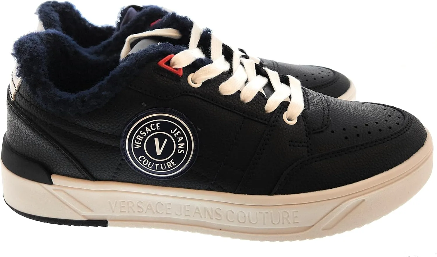 VERSACE JEANS COUTURE Black Fuzzy Lined Sneakers- for Mens