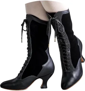 Victorian Boots for Women Vintage Lace Up Ankle Boots Block Chunky Kitten Heel Fall Dress Booties Fashion Comfortable Shoes