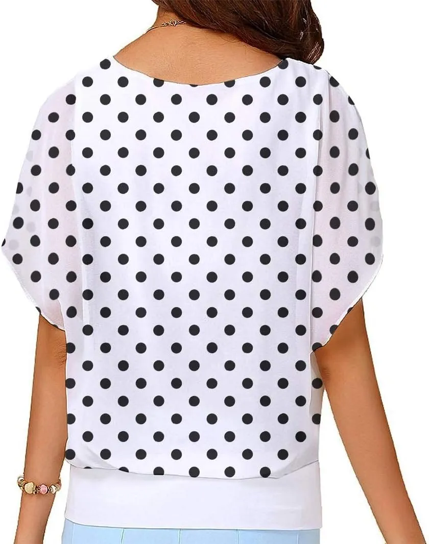 VIISHOW Women's Summer Loose Casual Short Sleeve Chiffon Top T-Shirt Blouse