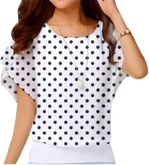 VIISHOW Women's Summer Loose Casual Short Sleeve Chiffon Top T-Shirt Blouse