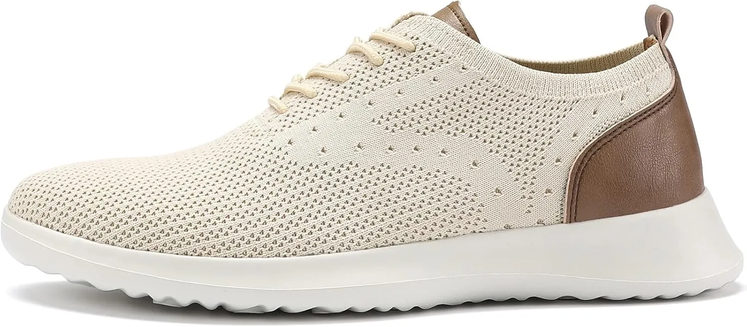 VILOCY Men's Casual Dress Oxfords Shoes Knit Lightweight Breathable Fashion Sneaker