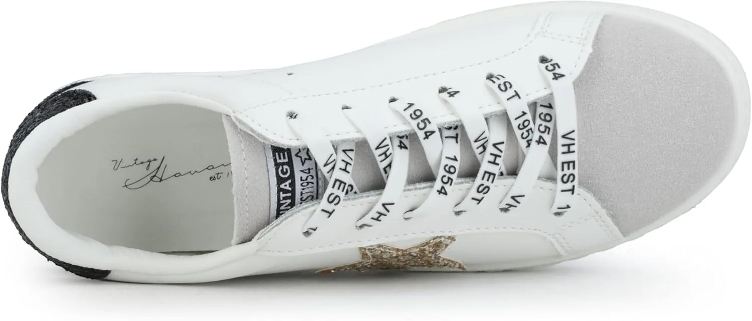 VINTAGE HAVANA Women’s Fashion Sneakers | Casual Lace up Low Top Tennis Shoes | Cute Trendy Dressy Sneakers
