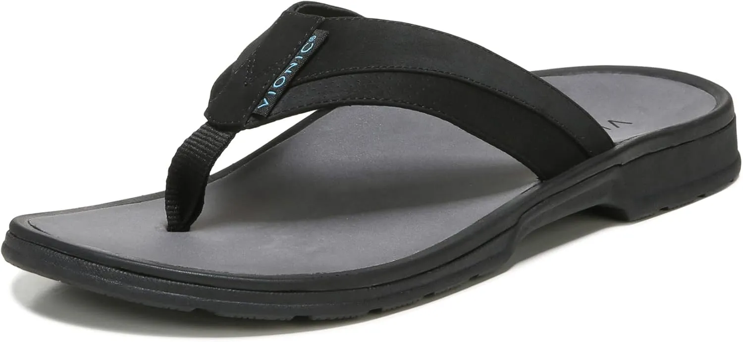 Vionic Men's Wander Wyatt Flip Flop Sandals- Supportive Men's Toe-Post Sandals That Include Three-Zone Comfort with Orthotic Insole Arch Support, Medium Fit