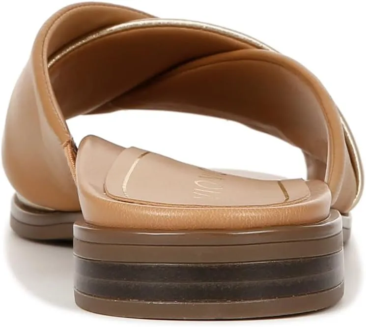 Vionic Women's Poppy Miramar Slide Comfortable Flat Sandals- Supportive Dressy Sandals Comfort Shoes That Includes a Concealed Orthotic Insole Sizes 5-12