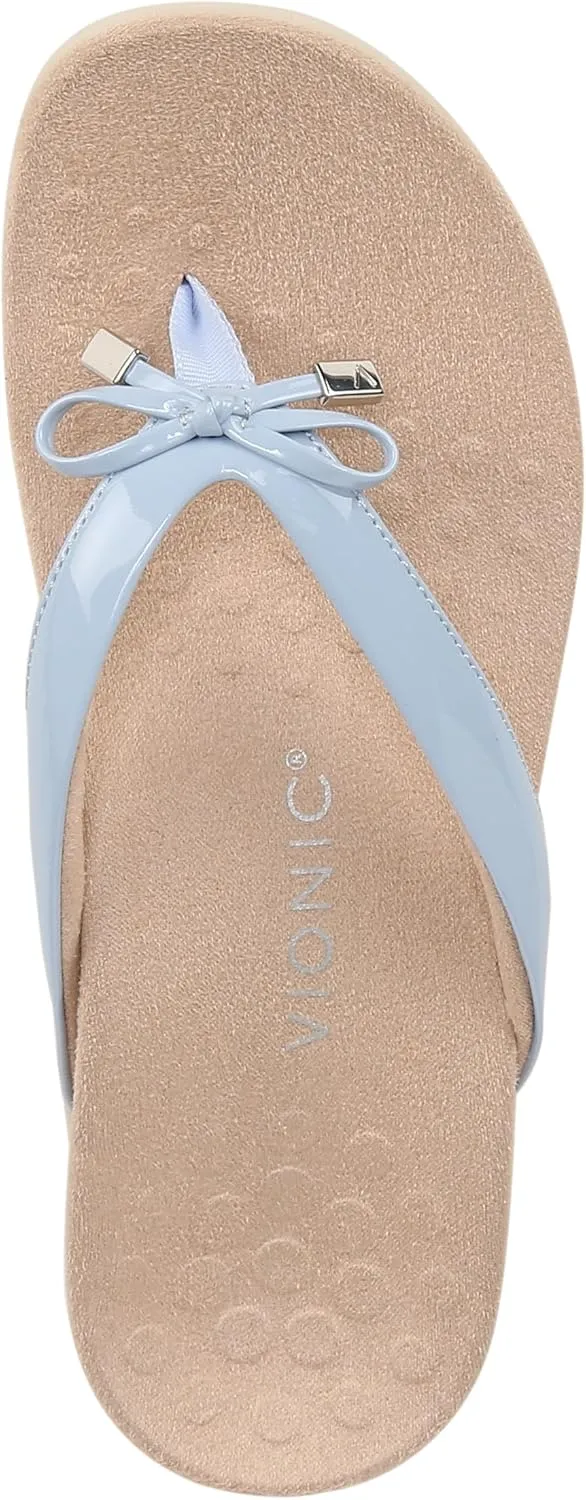 Vionic Women's Rest Bella Toe Post Sandal- Supportive Ladies Orthotic Sandals that include Three Zone Comfort with Arch Support- Flip Flop for Ladies, Medium and Wide Width Size 5-12