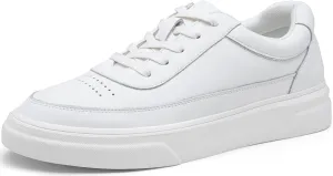 Vostey Men's Fashion Sneakers Leather White Shoes for Men Comfortable Mens Casual Shoes