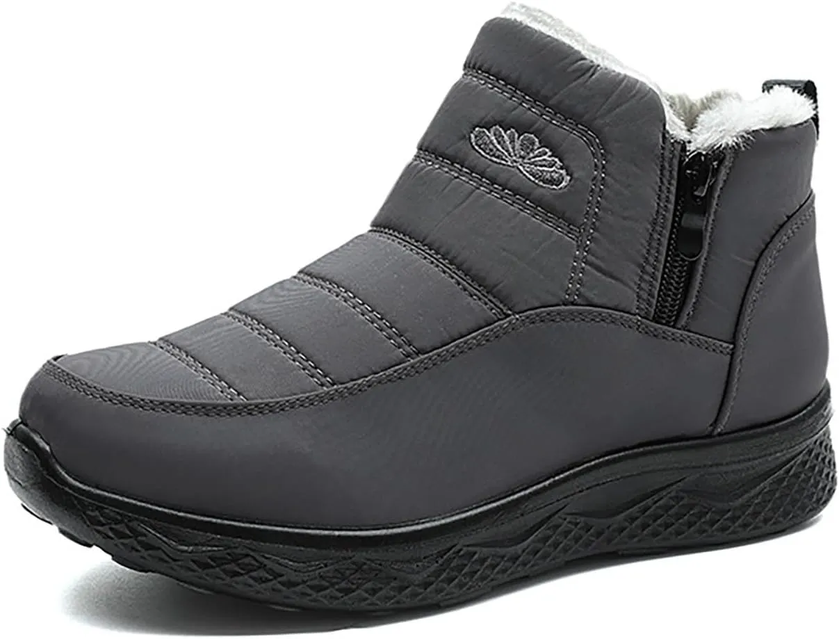 Waterproof Boots for Women Anti-Slip Mid-Calf Snow Boots Warm Outdoor Comfortable Hiking Booties