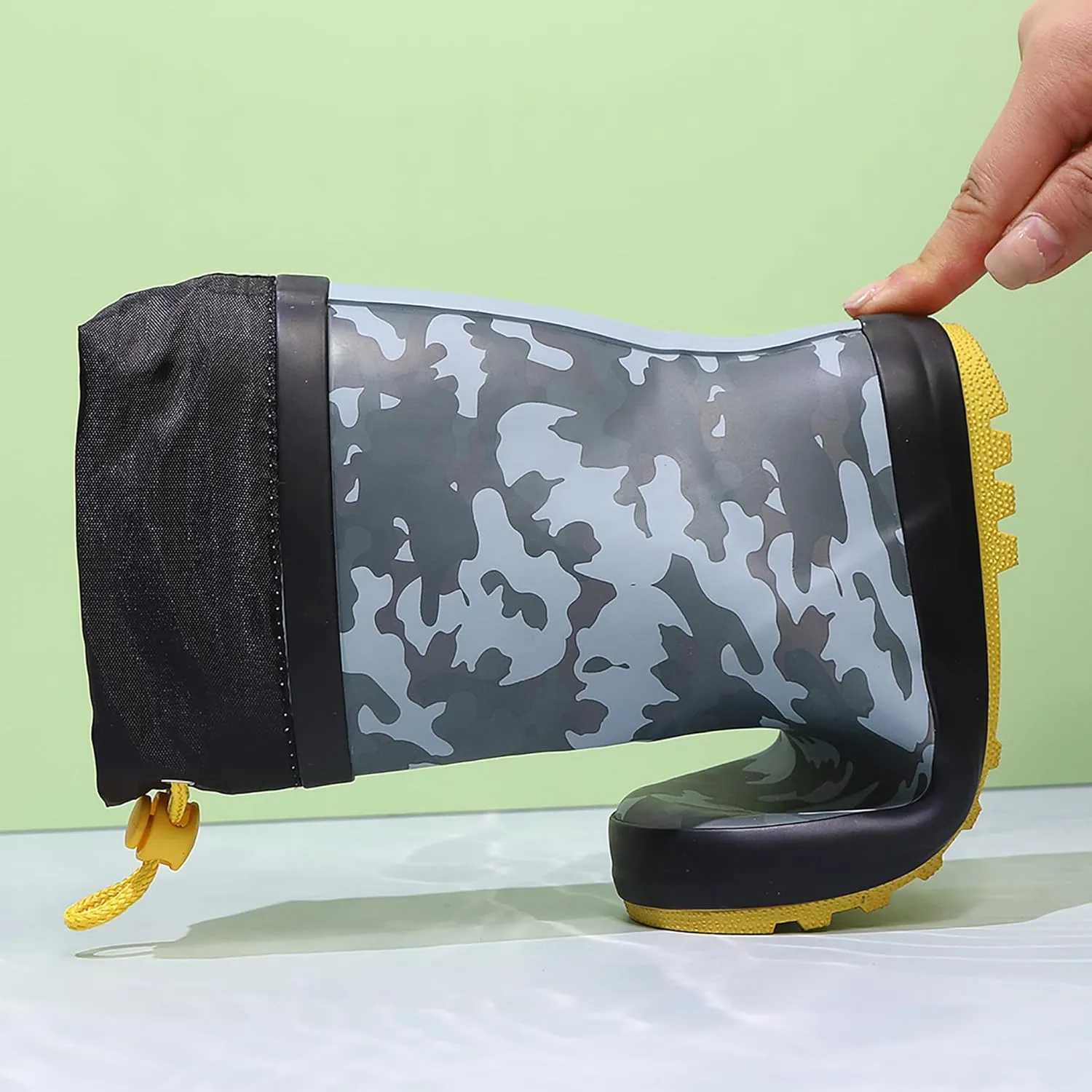 Waterproof Rain Boots for Toddler and Kids - Boys Girls Rubber Rain Boots with Easy on Handles for Outdoor Playing