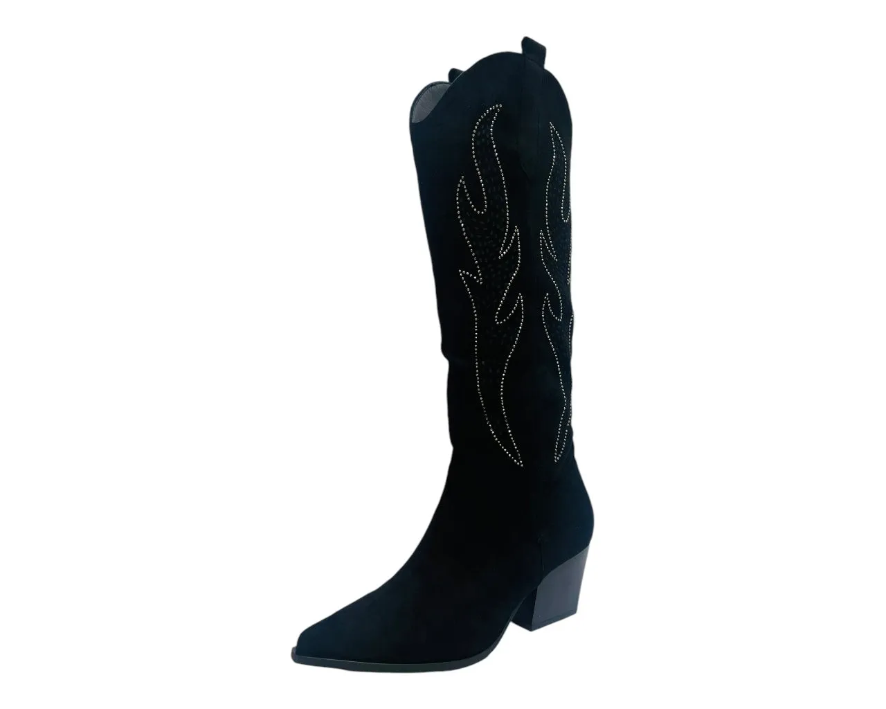 Western Cowboy Faux Suede Knee High Boots