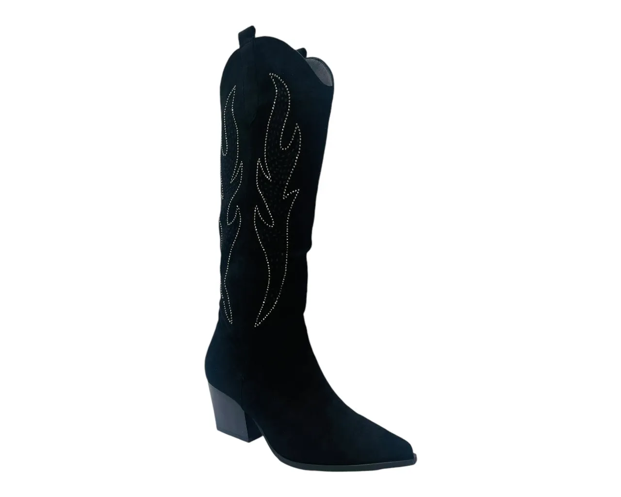 Western Cowboy Faux Suede Knee High Boots