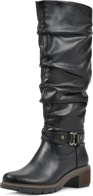 WHITE MOUNTAIN Women's Shoes Crammers Stack-Heeled Tall Boot