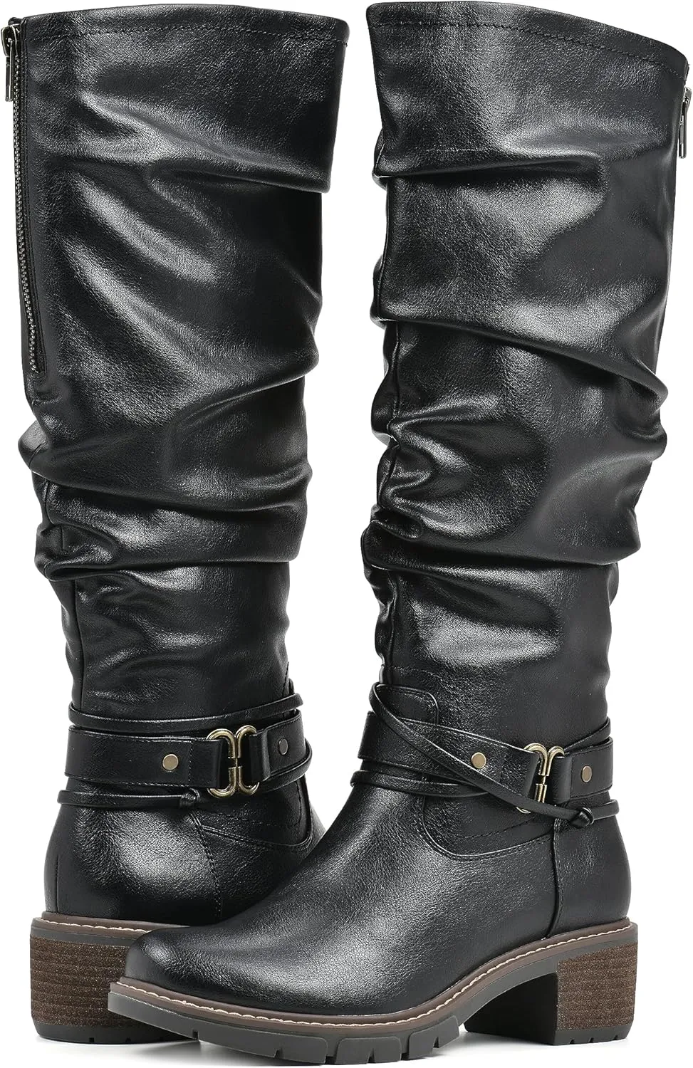 WHITE MOUNTAIN Women's Shoes Crammers Stack-Heeled Tall Boot