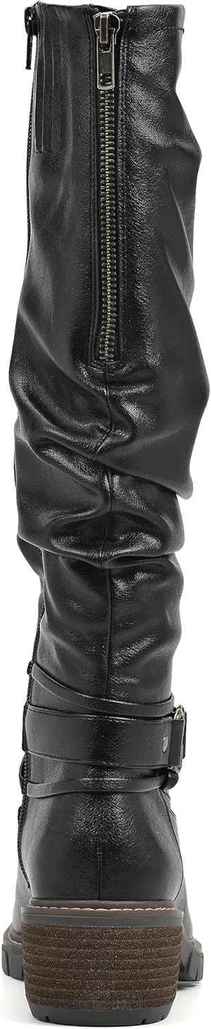 WHITE MOUNTAIN Women's Shoes Crammers Stack-Heeled Tall Boot