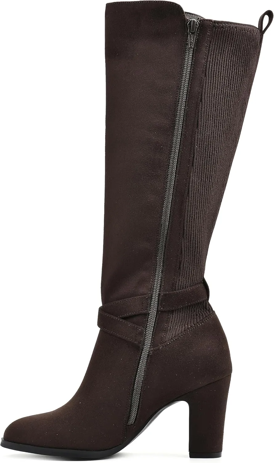 WHITE MOUNTAIN Women's Teals Block Heeled Dress Tailored Tall Shaft Boot