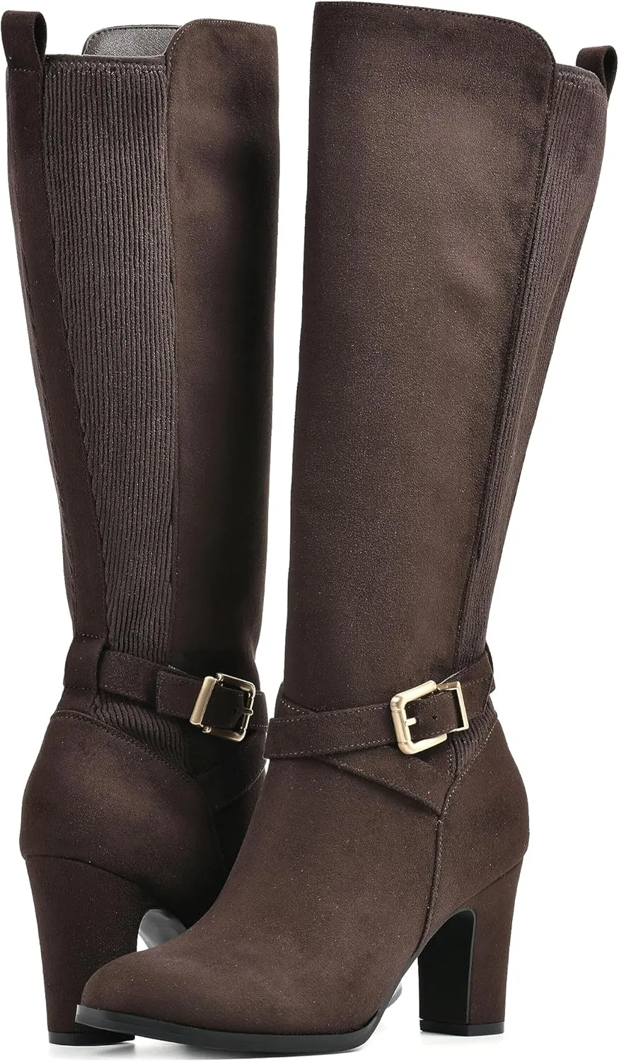 WHITE MOUNTAIN Women's Teals Block Heeled Dress Tailored Tall Shaft Boot