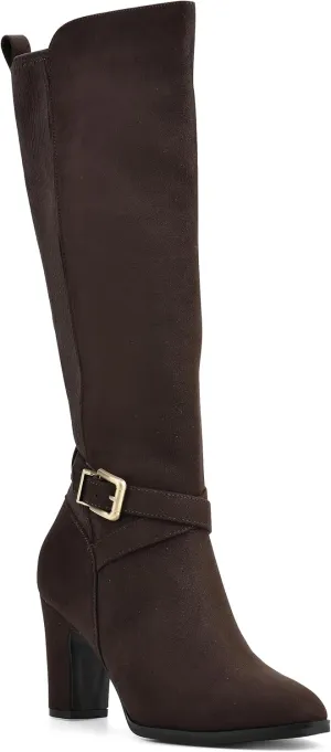 WHITE MOUNTAIN Women's Teals Block Heeled Dress Tailored Tall Shaft Boot