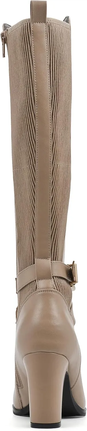 WHITE MOUNTAIN Women's Teals Block Heeled Dress Tailored Tall Shaft Boot