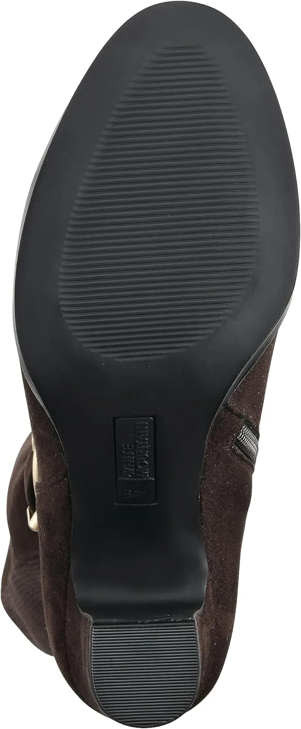 WHITE MOUNTAIN Women's Teals Block Heeled Dress Tailored Tall Shaft Boot
