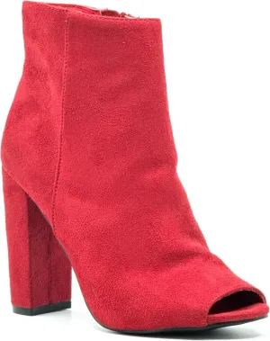 Wild Diva Morris-03 Women's Stylish Peep Toe Slouch Ankle Boots Chunky Stacked Heels Bootie