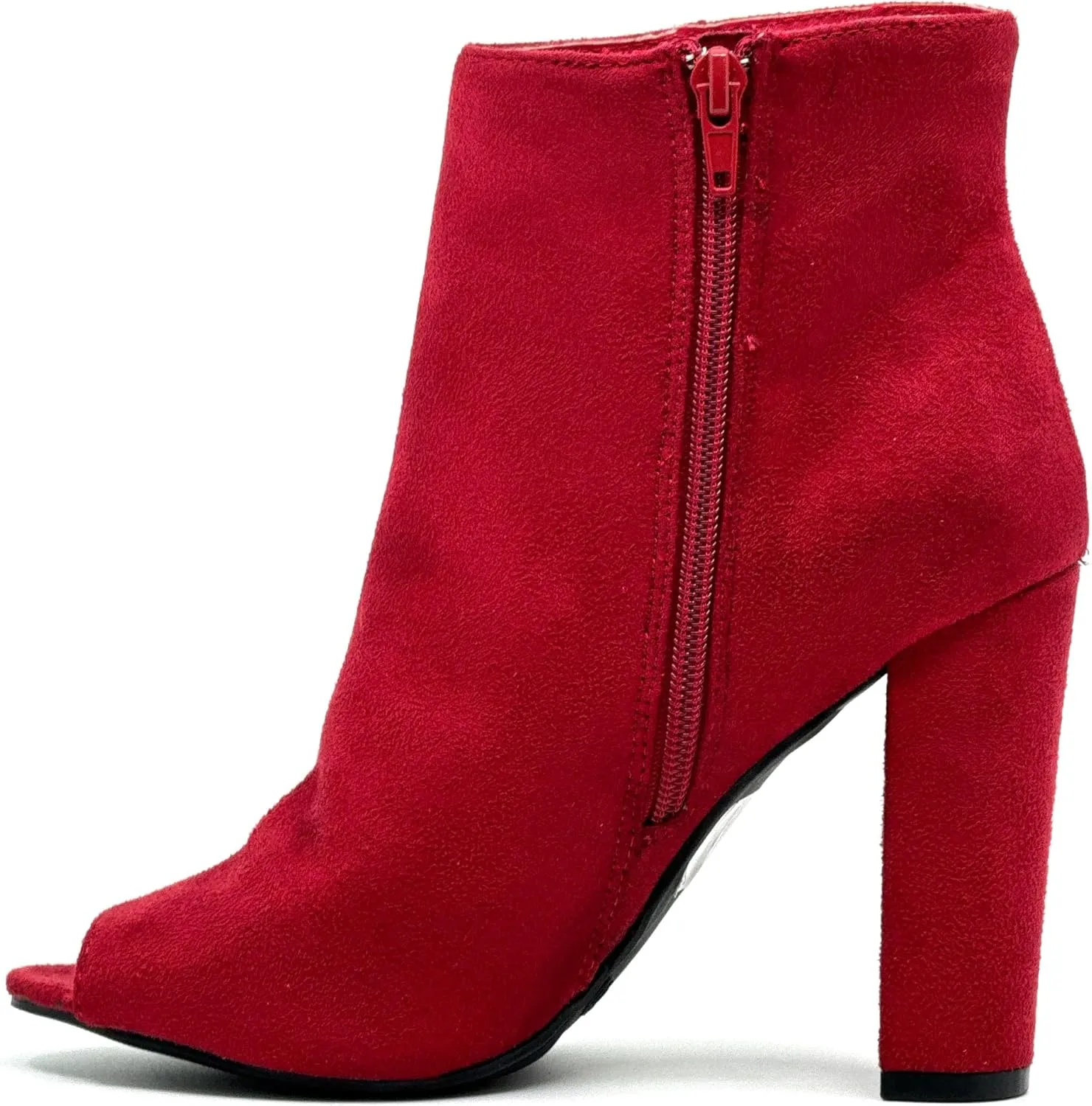 Wild Diva Morris-03 Women's Stylish Peep Toe Slouch Ankle Boots Chunky Stacked Heels Bootie