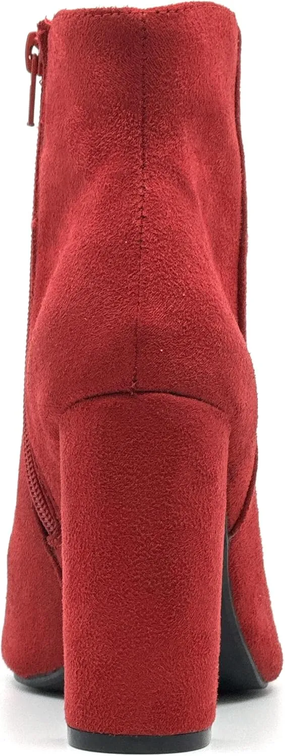 Wild Diva Morris-03 Women's Stylish Peep Toe Slouch Ankle Boots Chunky Stacked Heels Bootie