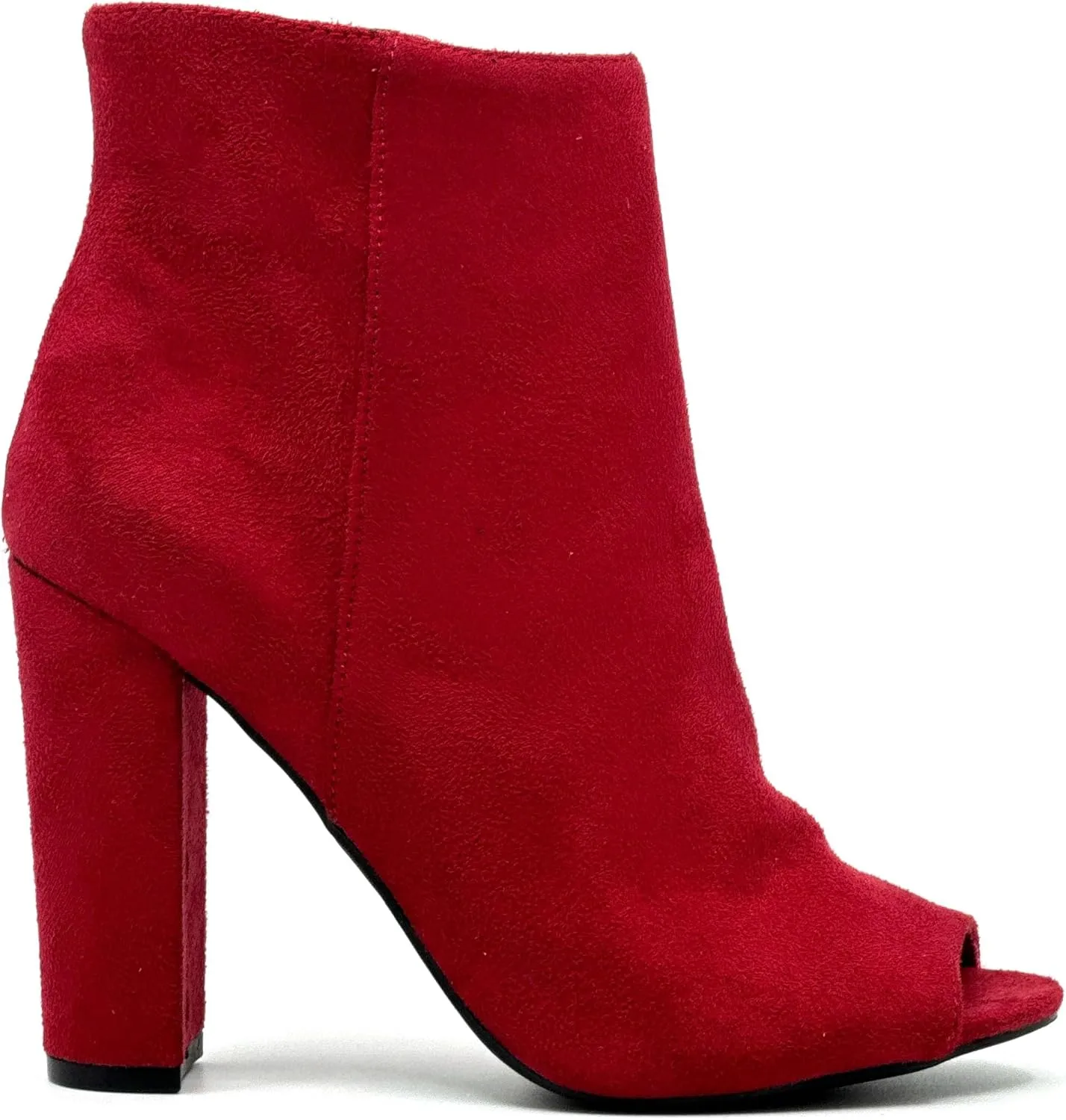 Wild Diva Morris-03 Women's Stylish Peep Toe Slouch Ankle Boots Chunky Stacked Heels Bootie