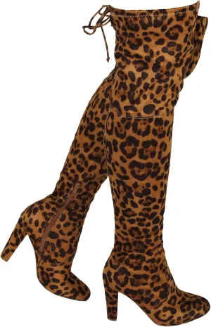 Wild Diva Women's Over The Knee Boot - Sexy Over The Knee High Pullon Boot - Trendy Low Block Heel Shoe - Comfortable - Wide Calf & Regular FIT