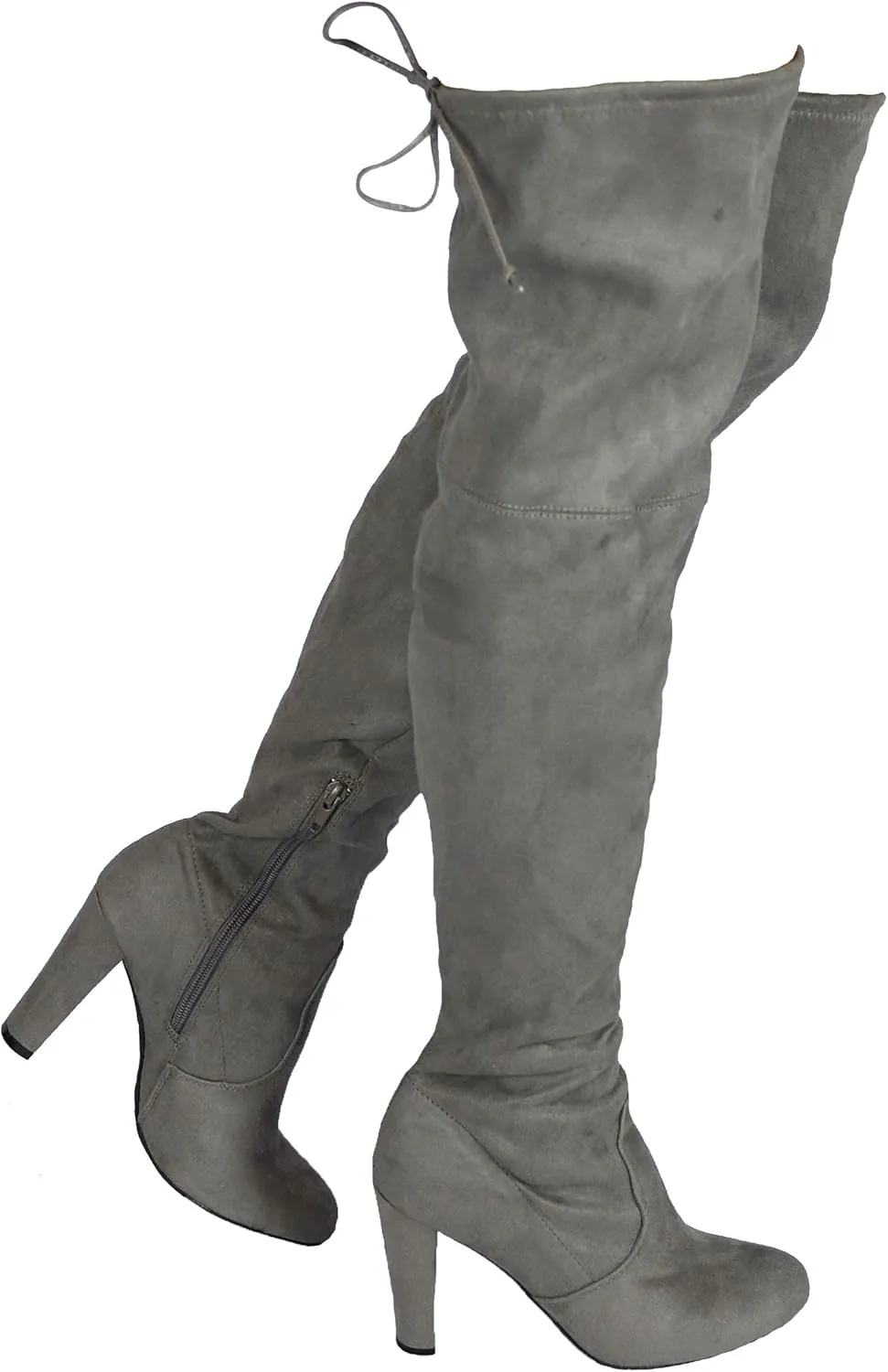 Wild Diva Women's Over The Knee Boot - Sexy Over The Knee High Pullon Boot - Trendy Low Block Heel Shoe - Comfortable - Wide Calf & Regular FIT