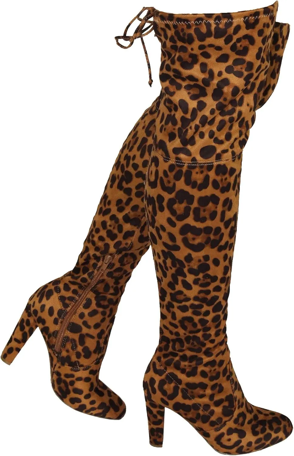 Wild Diva Women's Over The Knee Boot - Sexy Over The Knee High Pullon Boot - Trendy Low Block Heel Shoe - Comfortable - Wide Calf & Regular FIT