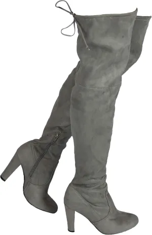 Wild Diva Women's Over The Knee Boot - Sexy Over The Knee High Pullon Boot - Trendy Low Block Heel Shoe - Comfortable - Wide Calf & Regular FIT