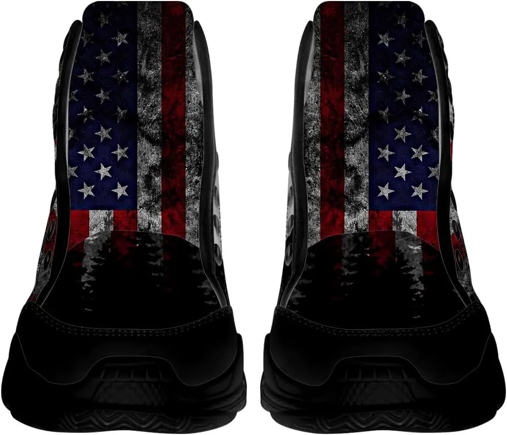 Wolf Shoes for Men Lace Up Canvas Black High Top Sneakers