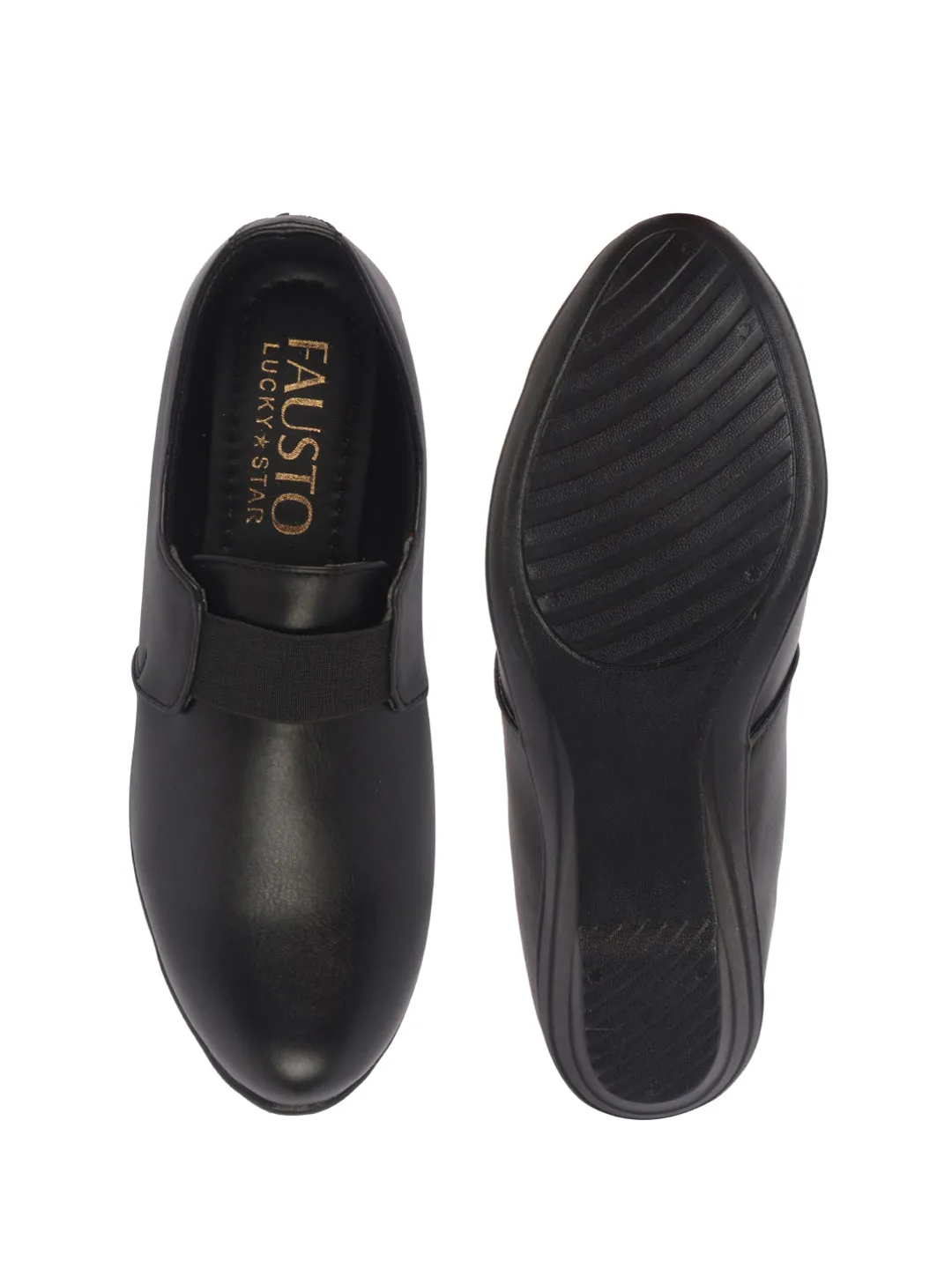 Women Elastic Strap Slip On Wedge Formal Shoes All Day Comfort Office Dress Shoes  Lightweight And Cushioned