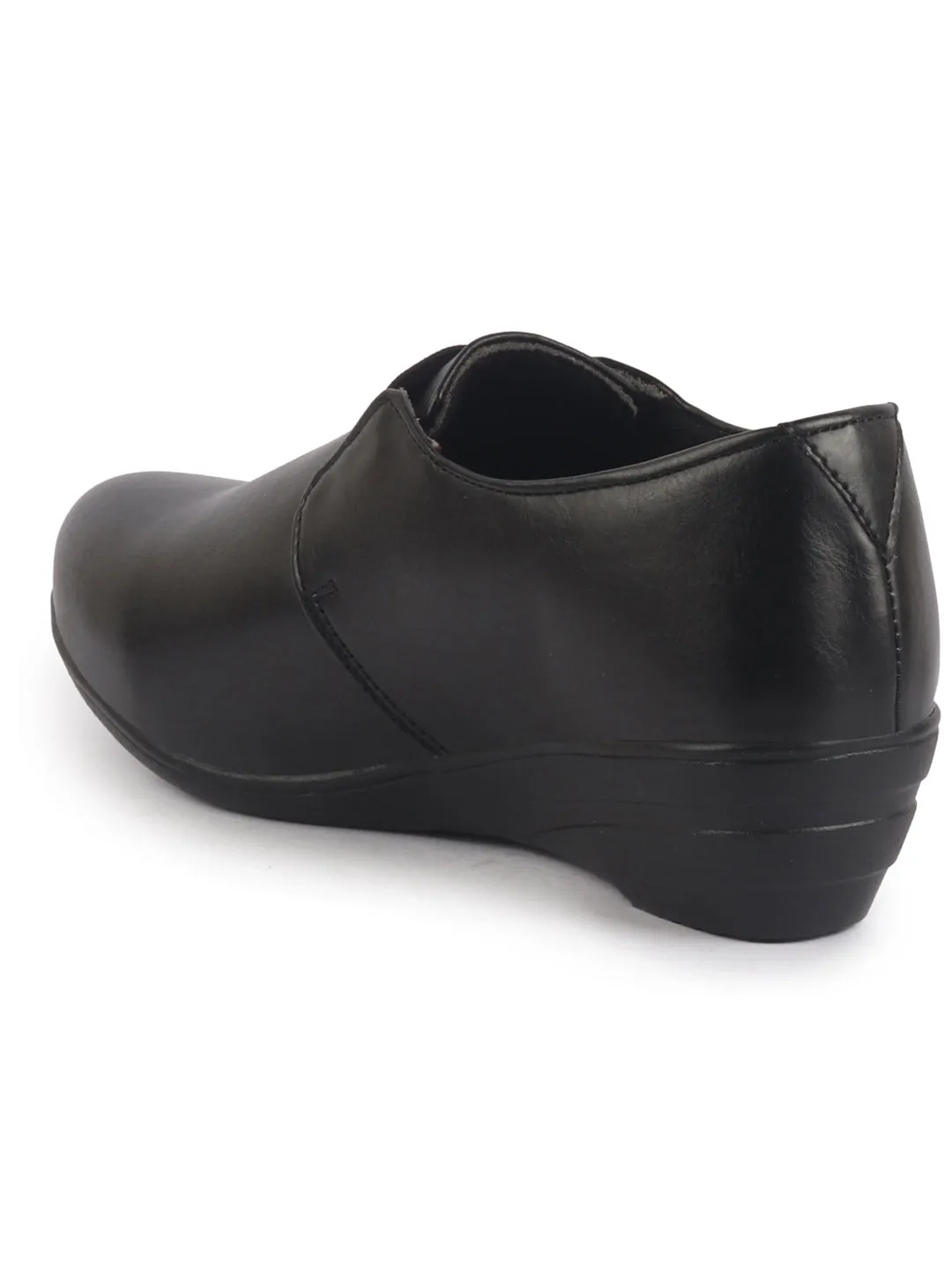 Women Elastic Strap Slip On Wedge Formal Shoes All Day Comfort Office Dress Shoes  Lightweight And Cushioned