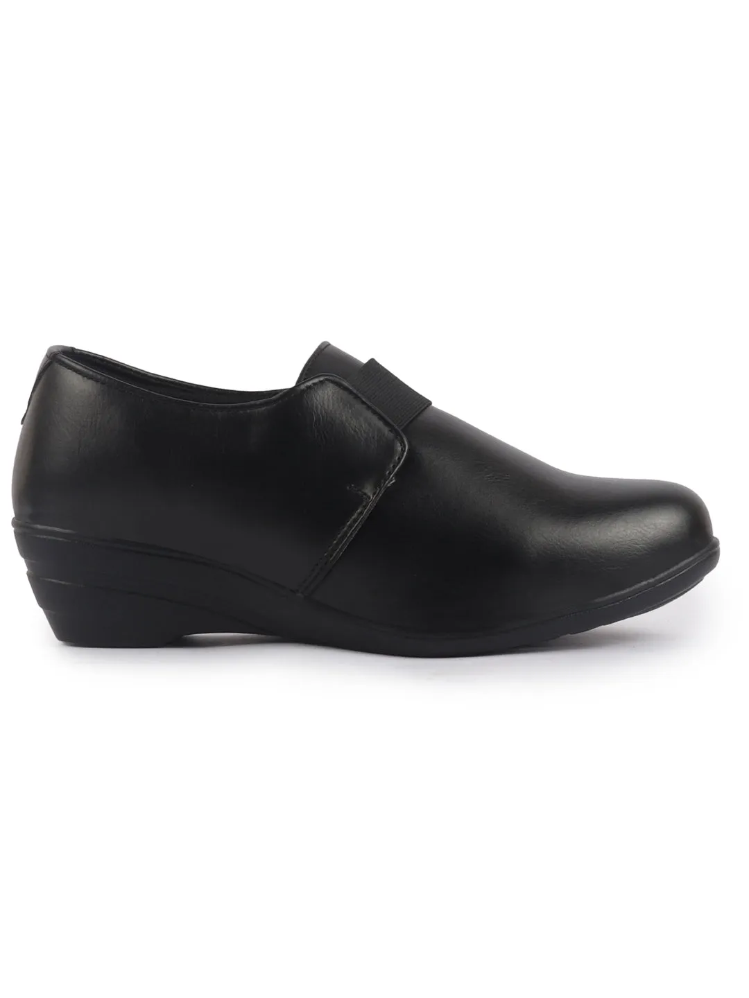 Women Elastic Strap Slip On Wedge Formal Shoes All Day Comfort Office Dress Shoes  Lightweight And Cushioned