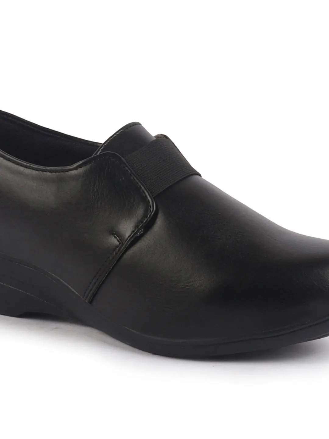 Women Elastic Strap Slip On Wedge Formal Shoes All Day Comfort Office Dress Shoes  Lightweight And Cushioned