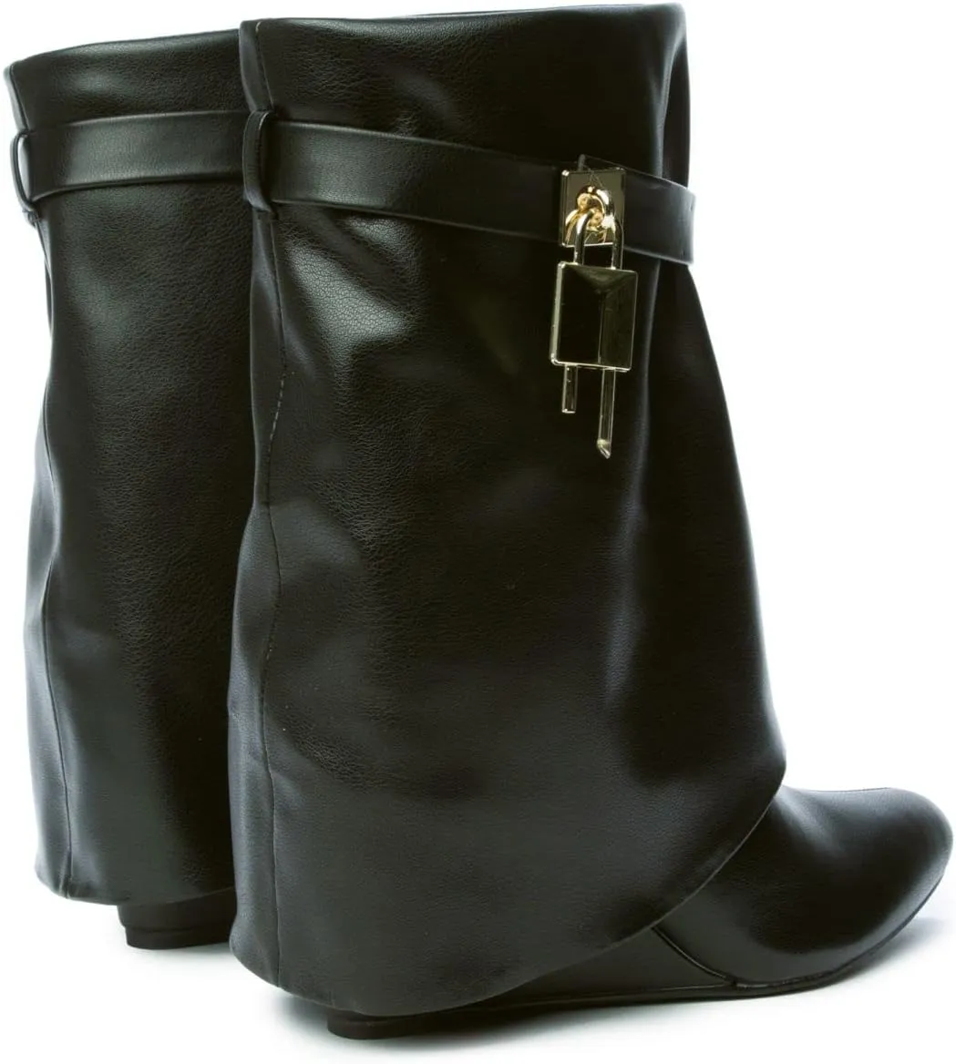 Women Mid-Calf Wedge Boot