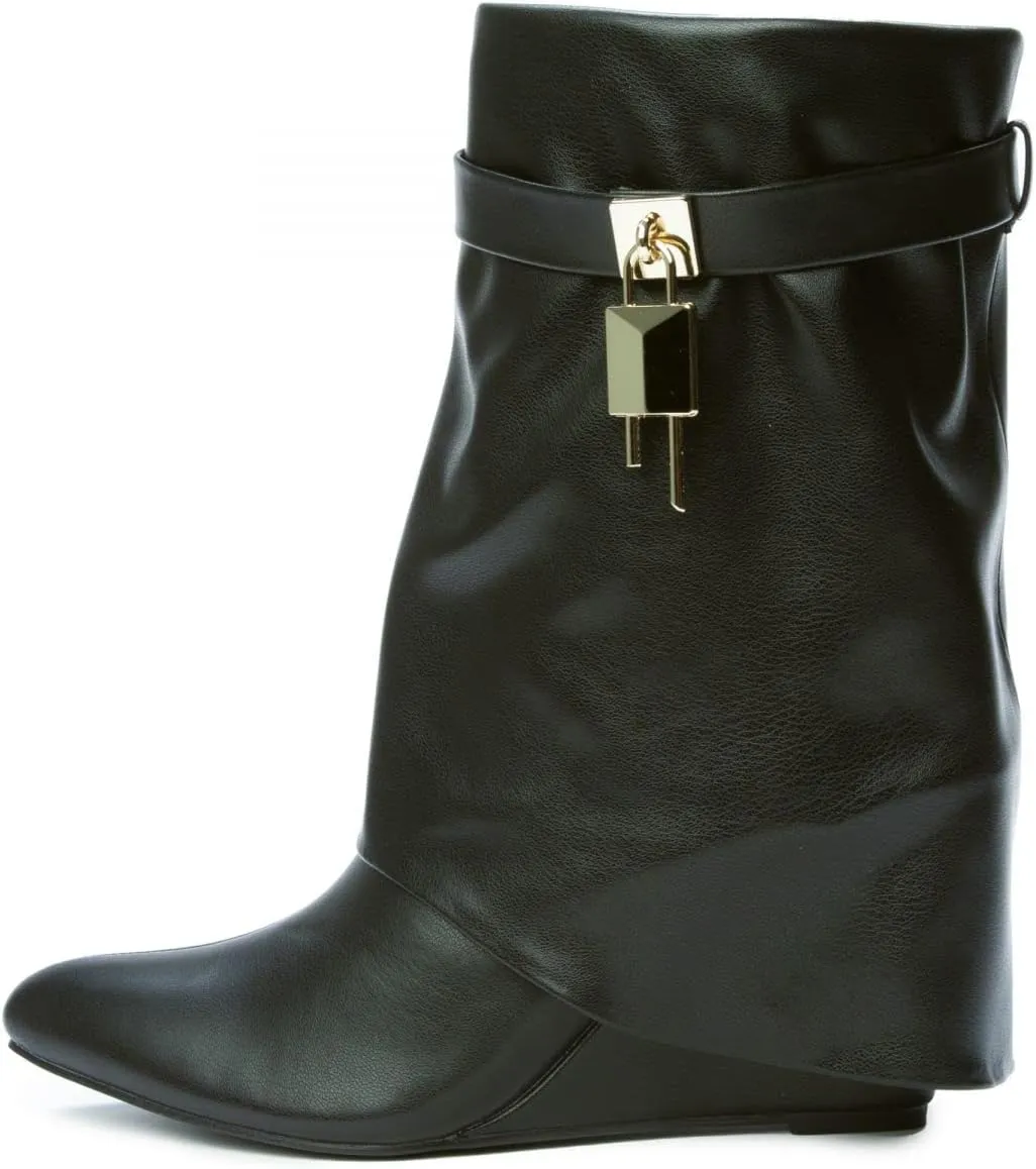Women Mid-Calf Wedge Boot