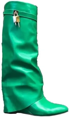 Women Mid-Calf Wedge Boot