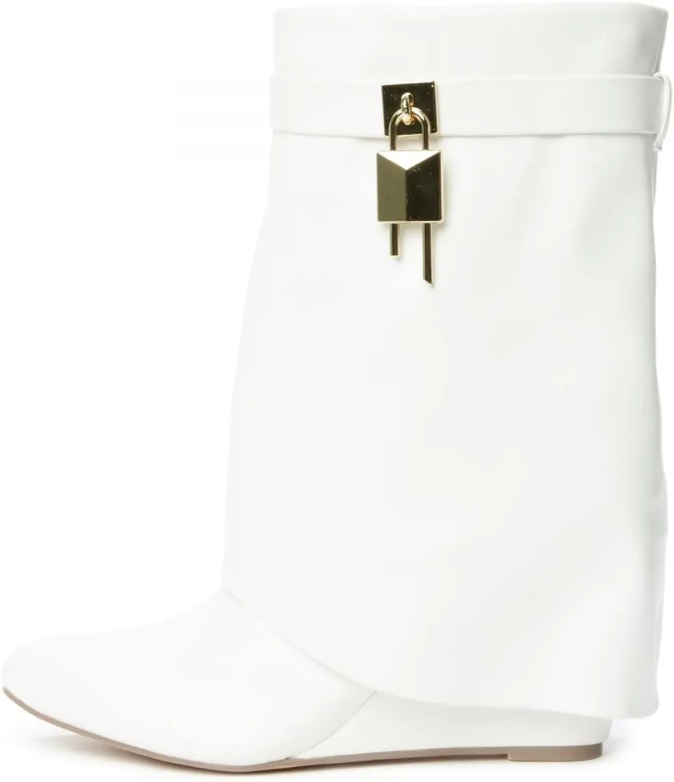 Women Mid-Calf Wedge Boot