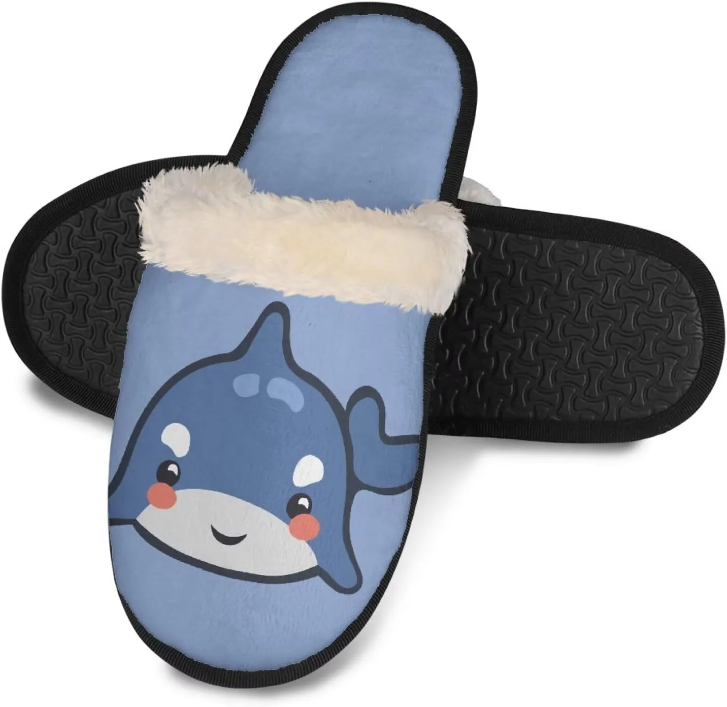 Women's Animal Plush Slippers Fuzzy Comfortable Anti-Skid Cotton Indoor Outdoor Slippers Slip-On Slippers for Ladies