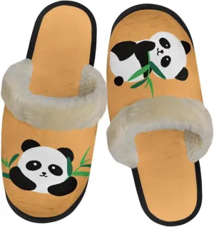 Women's Animal Plush Slippers Fuzzy Comfortable Anti-Skid Cotton Indoor Outdoor Slippers Slip-On Slippers for Ladies