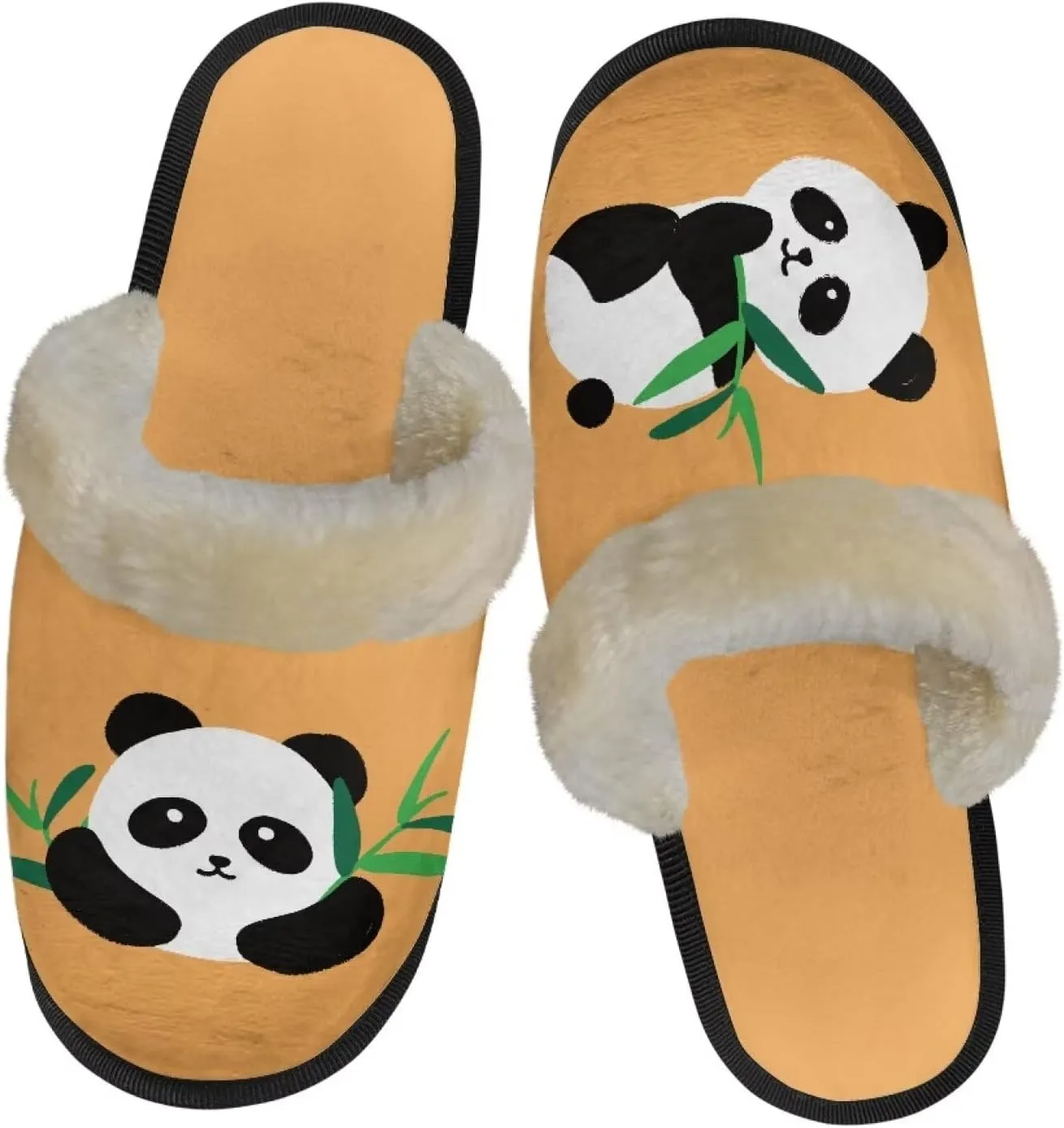 Women's Animal Plush Slippers Fuzzy Comfortable Anti-Skid Cotton Indoor Outdoor Slippers Slip-On Slippers for Ladies
